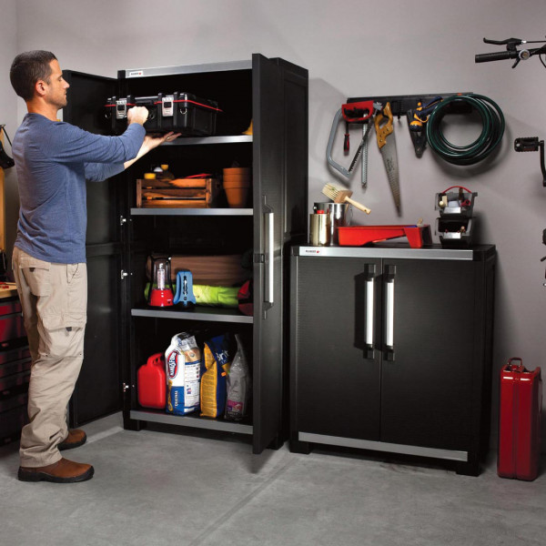 Armadio basso in resina per interno e esterno xl garage 89x54x99 cm cm keter