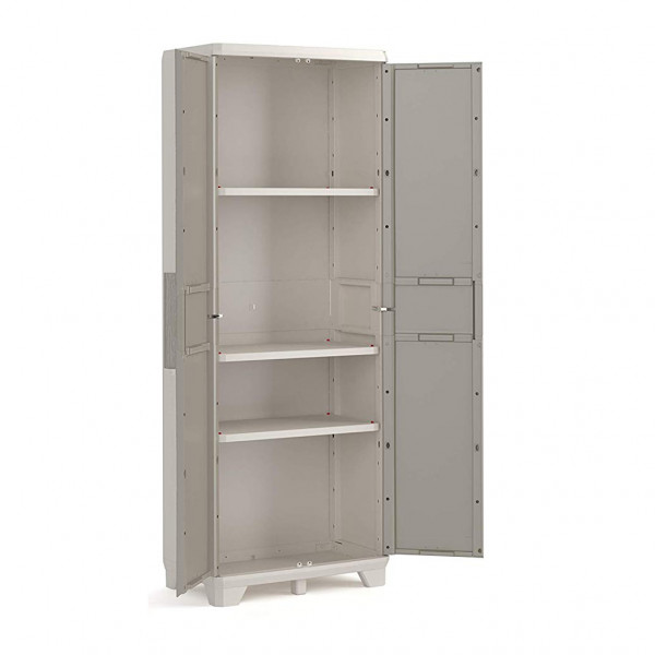 Armadio in resina tutto ripiani Keter Wood Grain per esterno 68x39x182 cm