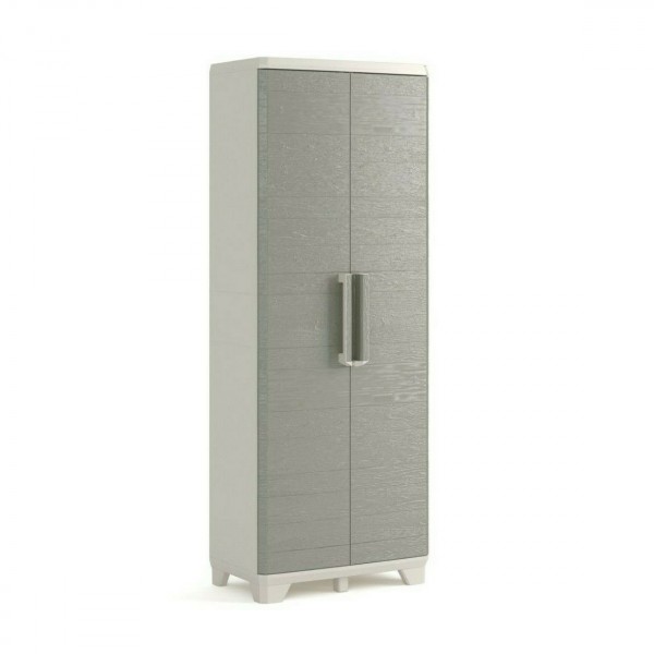 Armadio in resina tutto ripiani Keter Wood Grain per esterno 68x39x182 cm