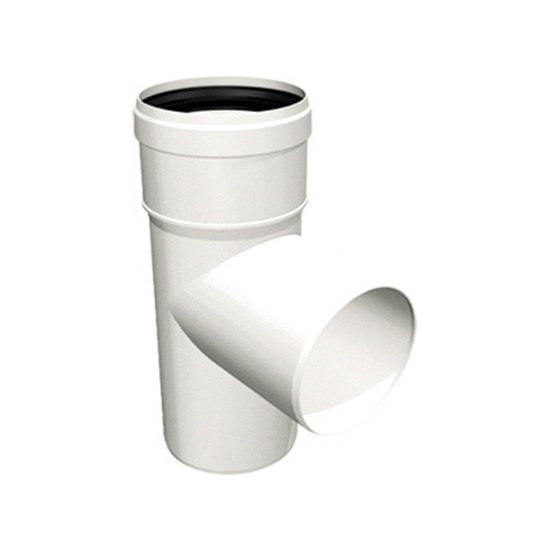 Raccordo a &quot;t&quot; d. 80 mm per caldaie a condensazione bianco