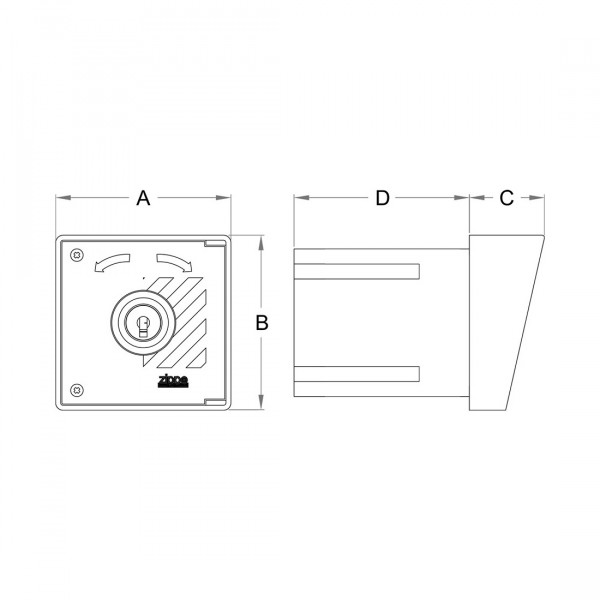 Selettore apri / chiudi da incasso a chiave per serranda universale 2059 ip40 zippo
