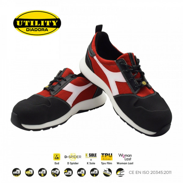 Scarpe antinfortunistiche diadora utility nr 35 d-lift low pro s1p src hro rossa