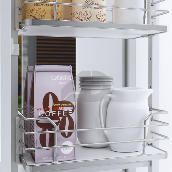 Cestello colonna estraibile 44x41,2cm Inoxa 1852W50 fondo bianco e cesto cromo