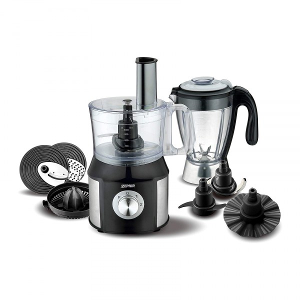 Robot da cucina multifunzione 500 w - zhc1600 con accessori in acciaio zephir