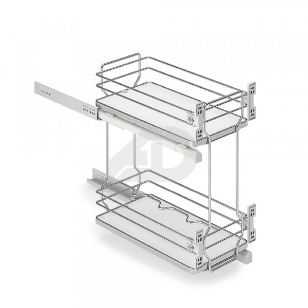 Cestello due piani estraibile 30X45 cm Inoxa Deluxe 4102WY cromo bianco