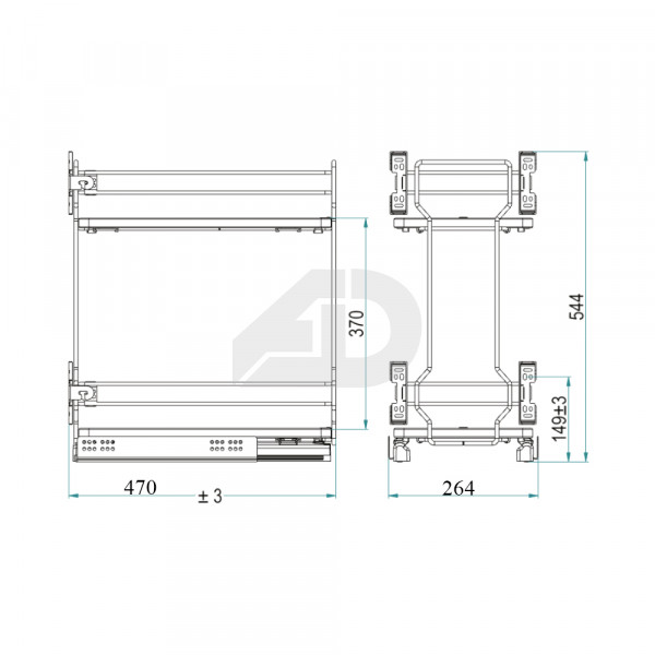 Cestello due piani estraibile 30X45 cm Inoxa Deluxe 4102WY cromo bianco
