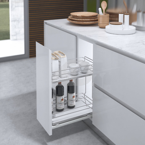 Cestello due piani estraibile 30X45 cm Inoxa Deluxe 4102WY cromo bianco