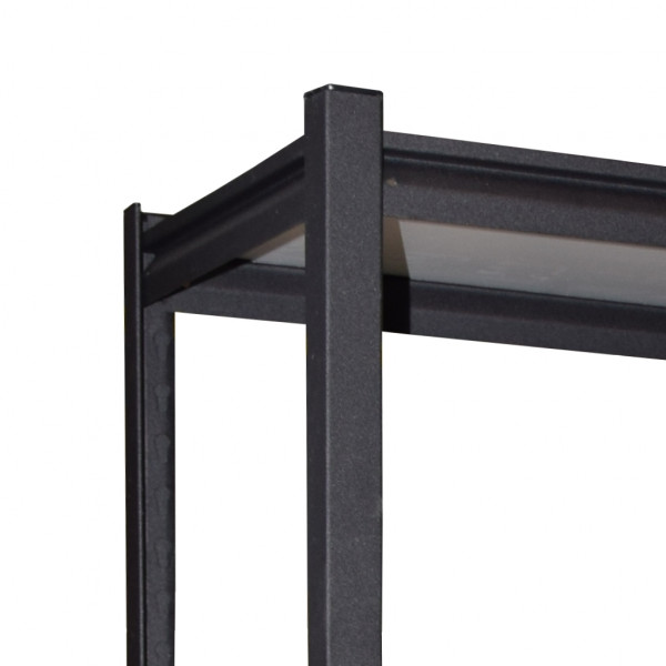 Scaffale in metallo con 5 ripiani portata 120 kg nero 183x92x46 cm 