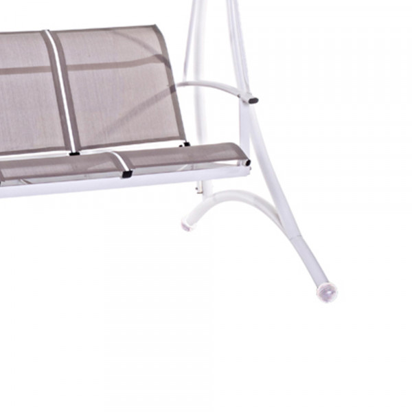 Dondolo con parasole Astros 3 posti 195x115x172 cm colore bianco tortora