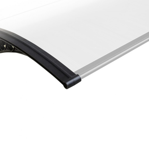 Pensilina tettoia per esterni modulabile in policarbonato trasparente 100x120 cm