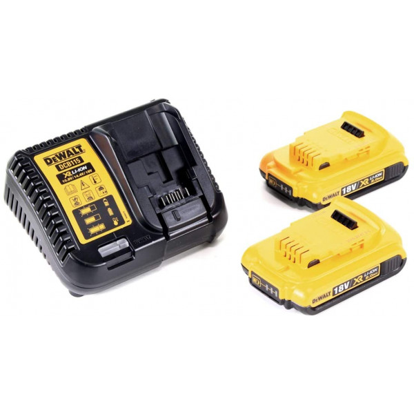 Dewalt trapano avvitatore a percussione a batteria DCD709D2T 18 V 2 Ah