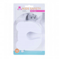 Ferma porta in gomma per bambini 10x9,5x2 cm bianco