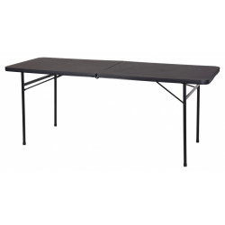 Tavolo da campeggio pieghevole nero 182x68x73 cm