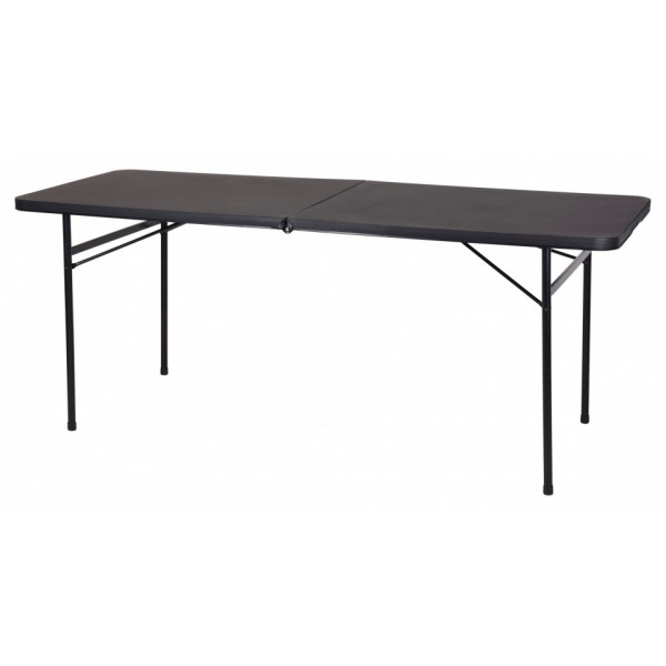 Tavolo da campeggio pieghevole nero 182x68x73 cm