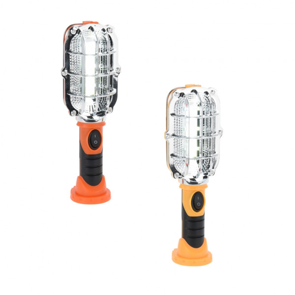 Lampada da lavoro a batteria 300 lumen con gancio e magnete due colori assortiti