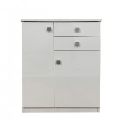 Mobile multiuso bianco lucido 60x34x80 cm 2 cassetti 2...