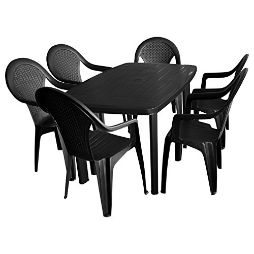 Tavolo da giardino componibile Ipae Progarden Faro 137x85x72 cm antracite