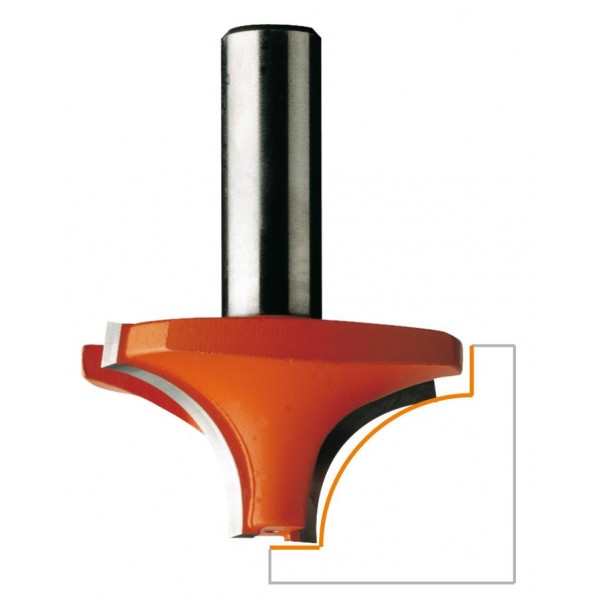 Fresa a raggio concavo z2 d=23 r=6 s=6 l=12/43,8