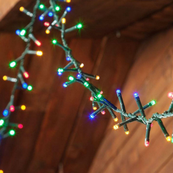 Luci di Natale per interni e esterni 180 LED multicolore 9 mt IP44