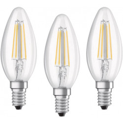 Lampadine a led ovali osram 4w luce fredda e14 set 3...