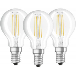Lampadine a led tonde osram 4w luce calda e14 set 3...