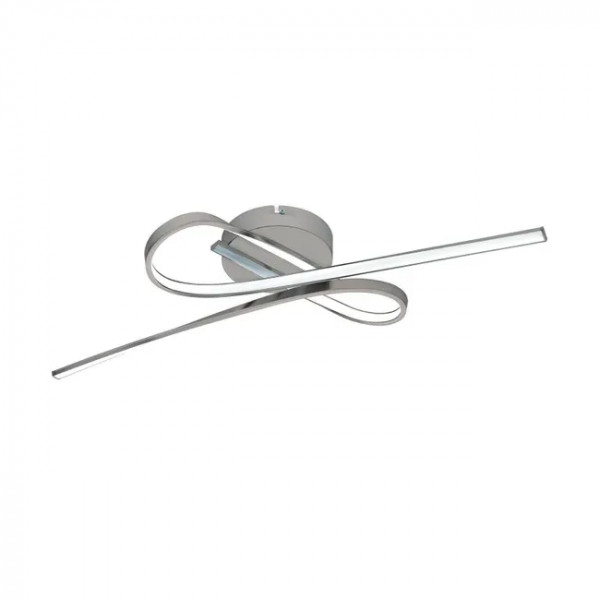 Plafoniera led stile moderno nichel satinato 3000 K Eglo Palozza 33454