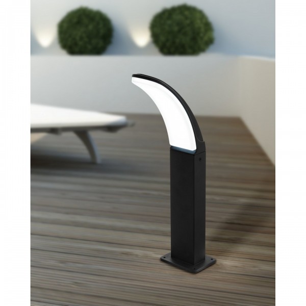 Palo led da esterni nero luce bianca 3000k Eglo Fiumicino 98151