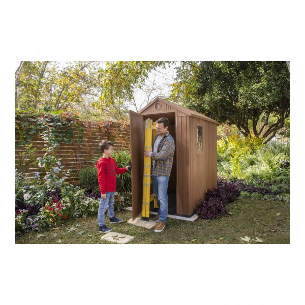 Casetta da giardino Darwin 4X6 in resina con finestre laterali K245957