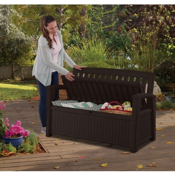 Cassapanca da giardino Keter Patio Bench in resina 227 litri grafite K234093
