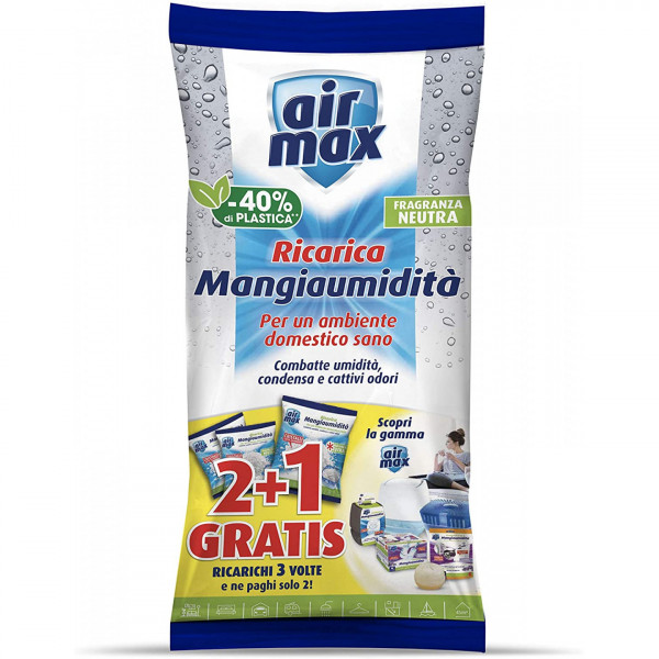 Ricarica sale assorbiumidità universale profumo neutro 1350 gr Air Max D0740