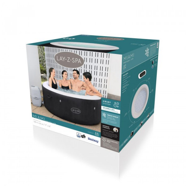 Piscina idromassaggio gonfiabile Bestway 60001 Lay-Z Spa Miami 180x66 cm