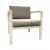 Set da giardino Almeria con tavolo basso divano e due poltrone colore grigio e bianco