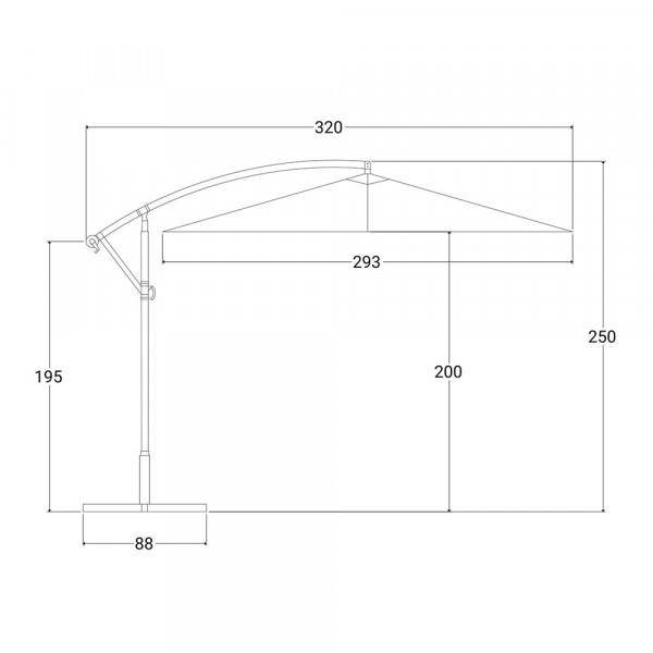 Ombrellone a braccio da giardino Saranda 300 x 300 cm metallo ecrù e nero