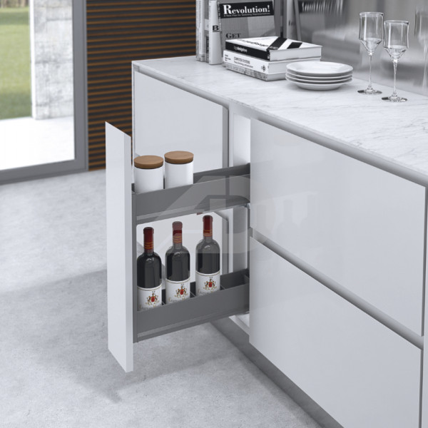 Cestello portabottiglie estraibile 2 piani Inoxa Jolly 7104KY-15AR 15cm ardesia
