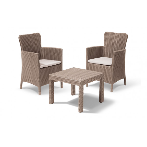 Set da giardino due poltrone e un tavolino cappuccino Keter Salvador Balcony