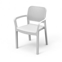 Sedia da giardino con braccioli bianco Keter Bella