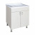 Mobile lavatoio 2 ante 60x50 cm con vasca in resina bianco