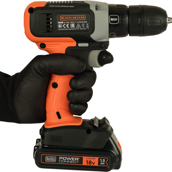 Trapano avvitatore a batteria 18v- 1,5ah Black+Decker BCD001C1-QW