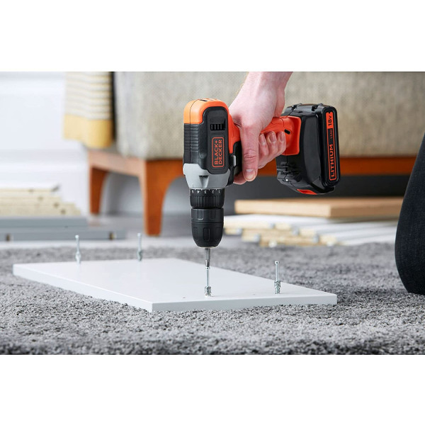 Trapano avvitatore a batteria 18v- 1,5ah Black+Decker BCD001C1-QW