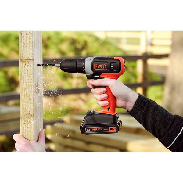 Trapano avvitatore a batteria 18v- 1,5ah Black+Decker BCD001C1-QW