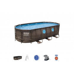 Piscina fuori terra ovale Bestway 56716 Power Steel...