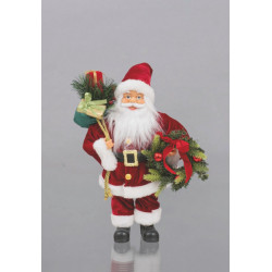 Babbo Natale fisso 40 cm con decorazione corona e...