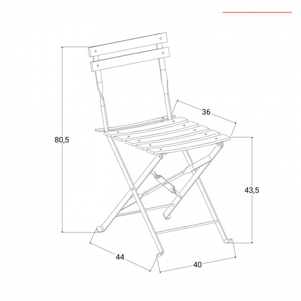 Set da giardino tavolo e 2 sedie pieghevoli colore antracite Koopman Bistrot
