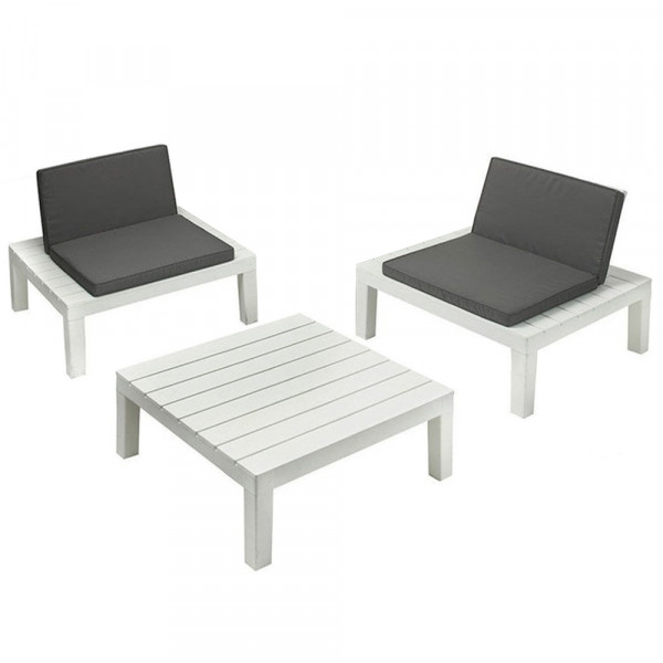 Set da giardino due poltrone e un tavolino basso effetto dogato Ipae Progarden Makarena