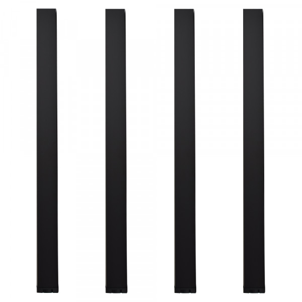 Gambe per tavolo quadre 50x50 mm altezza 71 cm nero opaco con piastra