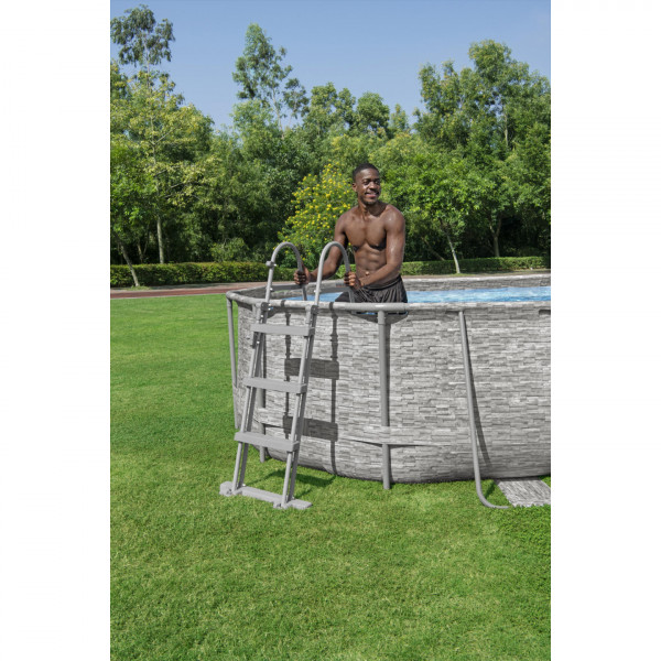 Piscina fuori terra Bestway 56714 Swim Vista II ovale con oblò 427x250x100 cm