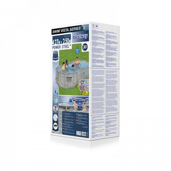 Piscina fuori terra Bestway 56714 Swim Vista II ovale con oblò 427x250x100 cm