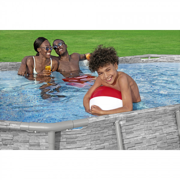 Piscina fuori terra Bestway 56714 Swim Vista II ovale con oblò 427x250x100 cm