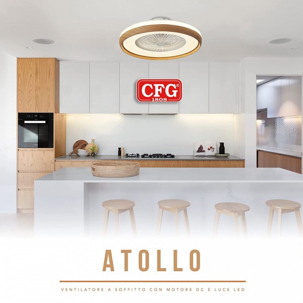 Plafoniera led con ventilatore 25w luce regolabile fino a 6000k telecomando incluso