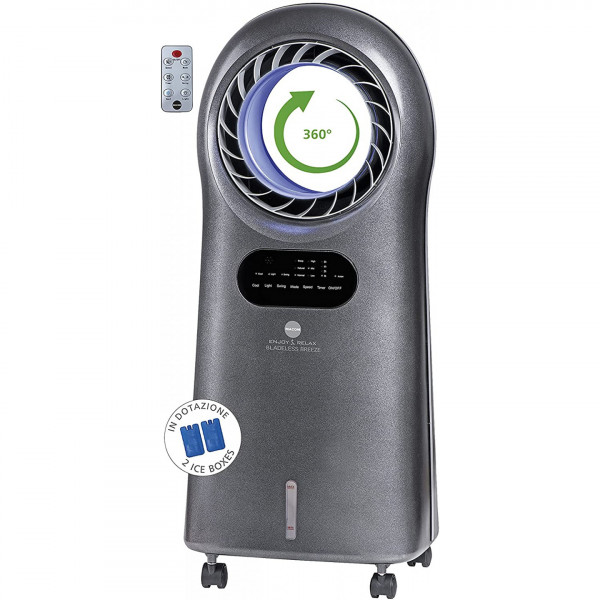 Raffrescatore evaporatore senza pale Macom grigio 110 W con telecomando